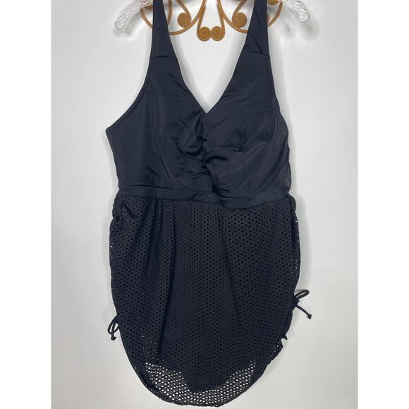 Cacique one piece black swimsuit 26 - Picture 3 of 6